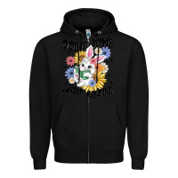Black doing some spring reading Zipper Hoodie - MaliasSmallBusiness