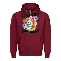 Burgundy doing some spring reading Zipper Hoodie - MaliasSmallBusiness