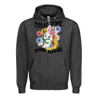 Charcoal Heather doing some spring reading Zipper Hoodie - MaliasSmallBusiness