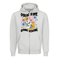 Dove Grey doing some spring reading Zipper Hoodie - MaliasSmallBusiness