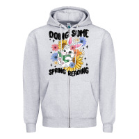Heather Grey doing some spring reading Zipper Hoodie - MaliasSmallBusiness