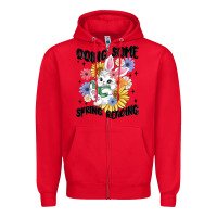 Red doing some spring reading Zipper Hoodie - MaliasSmallBusiness