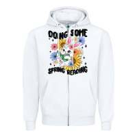 White doing some spring reading Zipper Hoodie - MaliasSmallBusiness