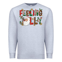Heather Grey Feeling Jolly Premium Sweatshirt - NancyCooperArtShop