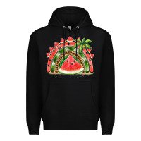Black watermelon slice  rainbow Premium Hoodie - BarkalooDesign