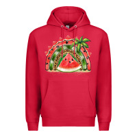 Cardinal watermelon slice  rainbow Premium Hoodie - BarkalooDesign