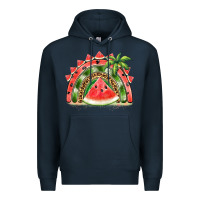 Navy watermelon slice  rainbow Premium Hoodie - BarkalooDesign