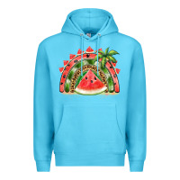 Ocean Blue watermelon slice  rainbow Premium Hoodie - BarkalooDesign