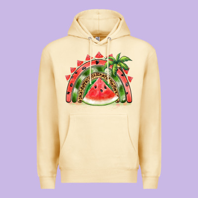Watermelon Slice  Rainbow Premium Hoodie Designed By Barkaloodesign
