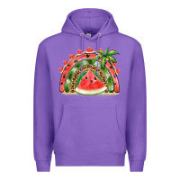 Purple watermelon slice  rainbow Premium Hoodie - BarkalooDesign