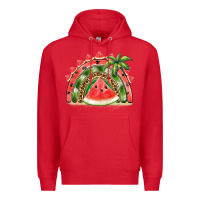 Red watermelon slice  rainbow Premium Hoodie - BarkalooDesign