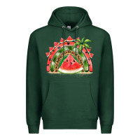 Sports Green watermelon slice  rainbow Premium Hoodie - BarkalooDesign