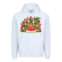 White watermelon slice  rainbow Premium Hoodie - BarkalooDesign