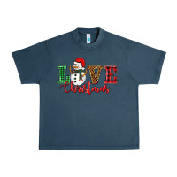 Midnight Navy love christmas snowman Urban Heavy Tee - BarkalooDesign