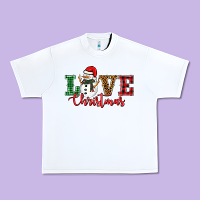 Love Christmas Snowman Urban Heavy Tee Designed By Barkaloodesign