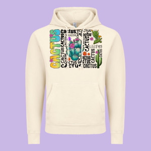 Cactus Vintage Hoodie Designed By Cowhidedigitalart