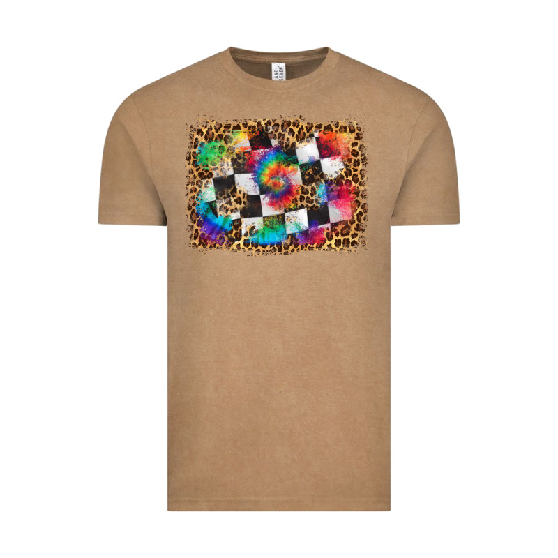 Race Leopard And Tie Dye Background Vintage Tee by HRA Design Shop | Teevron