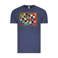 Vintage Denim race leopard and tie dye background Vintage Tee - HRA Design Shop