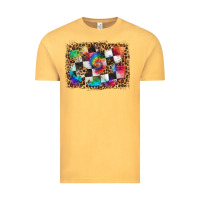 Vintage Mustard race leopard and tie dye background Vintage Tee - HRA Design Shop