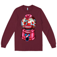 Burgundy love and candy machine Long Sleeve Tee - AdoDesignShop