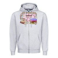 Heather Grey cozy bookish weekend ticket Zipper Hoodie - MaliasSmallBusiness