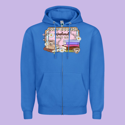 Cozy Bookish Weekend Ticket Zipper Hoodie Designed By Maliassmallbusiness