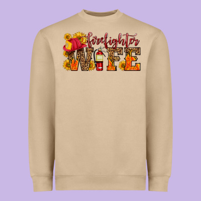 Firefighter Wife With Hat Sunflowers Heavyweight Sweatshirt Designed By Hra Design Shop