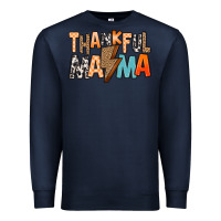 Navy Thankful Mama Premium Sweatshirt - MaliasSmallBusiness