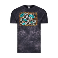 Cloud Black race leopard and gemstone background Vintage Tee - HRA Design Shop