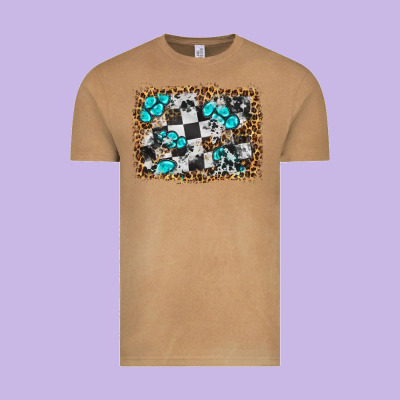 Race Leopard And Gemstone Background Vintage Tee Designed By Hra Design Shop