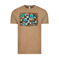 Vintage Coffee race leopard and gemstone background Vintage Tee - HRA Design Shop