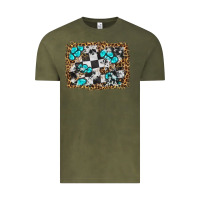 Vintage Olive race leopard and gemstone background Vintage Tee - HRA Design Shop