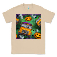 Halloween Bus And Pumpkin Seamless Pattern Classic Tee | Teevron