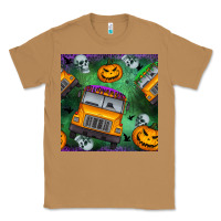 Toasted Coconut halloween bus and pumpkin seamless pattern Classic Tee - BundleAndBundleShop