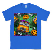 True Royal halloween bus and pumpkin seamless pattern Classic Tee - BundleAndBundleShop