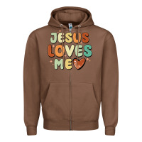 Chestnut jesus loves me Zipper Hoodie - MaliasSmallBusiness