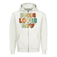 Oatmeal Heather jesus loves me Zipper Hoodie - MaliasSmallBusiness