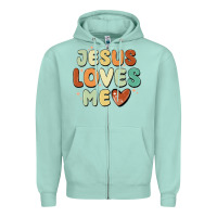 Seafoam jesus loves me Zipper Hoodie - MaliasSmallBusiness