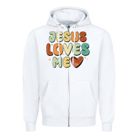 White jesus loves me Zipper Hoodie - MaliasSmallBusiness
