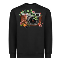 Black floral eucalyptus film roll vintage camera Heavyweight Sweatshirt - FaDigitalArtStudio
