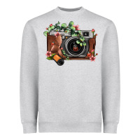 Heather Grey floral eucalyptus film roll vintage camera Heavyweight Sweatshirt - FaDigitalArtStudio