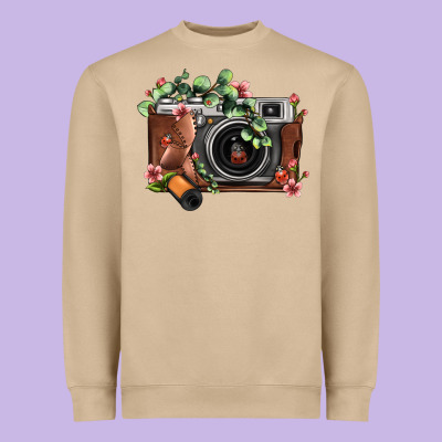 Floral Eucalyptus Film Roll Vintage Camera Heavyweight Sweatshirt Designed By Fadigitalartstudio