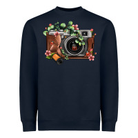 Navy floral eucalyptus film roll vintage camera Heavyweight Sweatshirt - FaDigitalArtStudio