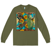 Army Green horseshoe and cactus Long Sleeve Tee - BundleAndBundleShop