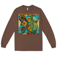 Chestnut horseshoe and cactus Long Sleeve Tee - BundleAndBundleShop