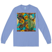 Colony Blue horseshoe and cactus Long Sleeve Tee - BundleAndBundleShop
