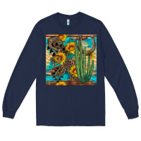 Navy horseshoe and cactus Long Sleeve Tee - BundleAndBundleShop