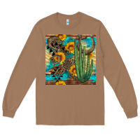 Toasted Coconut horseshoe and cactus Long Sleeve Tee - BundleAndBundleShop