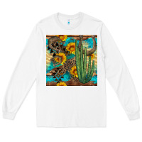 White horseshoe and cactus Long Sleeve Tee - BundleAndBundleShop