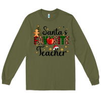 Army Green santa's favorite teacher Long Sleeve Tee - AdoDesignShop